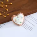 Handmade wool felt heart shaped DIY accessory for hair clips, hats and crafts decoration. - White Heart Bread