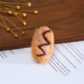 Wool felt handmade DIY craft accessory oval shaped patch for hat decoration and hair clips. - Bread S