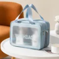Grande borsa cosmetica impermeabile a doppio strato, trousse da viaggio portatile. - Taglia L / Doppio Strato Blu