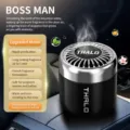 Car solid perfume diffuser, black and silver metal design, long-lasting woody fragrance for men. - Cologne