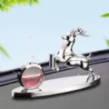 Car perfume diffuser silver deer ornament vehicle air freshener interior decor bottle - Silver Deer