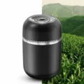 Car solid air freshener perfume diffuser, black metal finish, long-lasting subtle tea scent. - White Tea