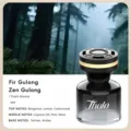 Car air freshener perfume diffuser with long-lasting scent, elegant black glass bottle design. - Zen Cologne