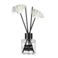 Glas-Duftöl-Diffusor-Flasche mit weißen Blumenstäbchen und schwarzen Röhrchen für Zuhause. - Jasmin
