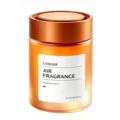 Car air freshener solid fragrance bottle in orange frosted glass with minimalist label. - Jade Snow Tea Garden