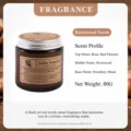 Scented candle rose sandalwood fragrance brown glass jar 80g home sleep relaxation - Rose