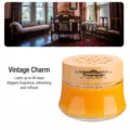 Cologne scent solid car air freshener jar, amber glass bottle with beige lid, long lasting. - Cologne