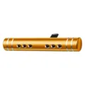 Gold cylindrical car air freshener vent clip with silver rings and stylish minimalist design. - Gold - Lemon