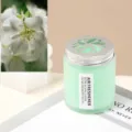 Car air freshener solid jasmine scent green glass jar long lasting room office 1pc - Misty Rain Jasmine