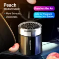 Car air freshener solid perfume diffuser for auto interior, peach scent long lasting - Floral Peach - Glass Bottle