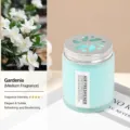 Solid Air Freshener Cute Car Perfume Green Glass Bottle with Fresh Gardenia Fragrance - Pure White Gardenia