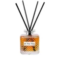 Amber liquid reed diffuser glass bottle with black sticks for home room fragrance decor - Oud Wood
