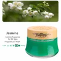 Solid car air freshener with jasmine scent, long-lasting fragrance, green glass. - Jasmine