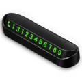 Temporary car parking number plate, sleek black vehicle phone number card display stand. - Black
