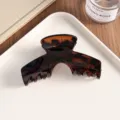 Grande pinza para el pelo arqueada carey para cabello grueso, accesorio marrón elegante. - Marrón Caparazón de Tortuga Oscuro Brillante