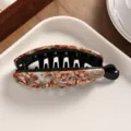 Pinza de pelo de plátano de acetato minimalista, pinza vertical elegante para peinados chic. - Marrón Verdoso