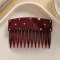 Peineta de pelo con pedreria roja elegante horquilla de resina vintage accesorio para mujer - Peineta con Estrás / Rojo