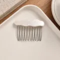 Acetat Wolken Haarkamm elegante gewellte Seitenklammer minimalistisches Haarstyling - Cremeweiße Wellen-Haarklammern