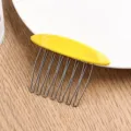 Acetate hair comb yellow side hair clip metal teeth fashion styling accessory for women daily wear - Yellow