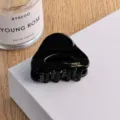 Pinza de pelo triangular negra de acetato, pequeno accesorio elegante para peinado. - Negro