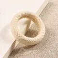 Coletero de pelo beige grueso con textura de punto de espiga, elástico y duradero, 5.5cm. - Blanco Roto