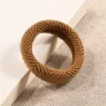 Coletero elastico grueso de color marron, cinta para el cabello duradera para peinado. - Café Claro