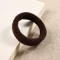 Brown thick elastic hair tie for women and girls, durable ponytail holder scrunchie. - Dark Coffee