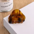 Pequeña Pinza de Pelo de Acetato Carey Triángulo Accesorio para Cabello Fino - Caramelo