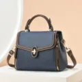 Sac à main femme bleu marron élégant sac bandoulière épaule mode fourre-tout chic - Bleu Et Café