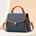 Sac a main femme elegante bandouliere bleu et marron contraste mode sac tendance chic. - Bleu et Jaune Terre