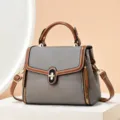 Sac à main élégant pour femme en gris et marron avec serrure métallique chic pour toutes les occasions. - Gris et Jaune Terre