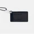 Portatarjetas de PVC transparente con cordón, funda de tarjeta oscura para credenciales. - Sin Cordón / Negro