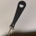Black leather hat clip for travel bag and outdoor use with premium gold metal clasp hook. - Black