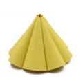 Yellow pleated leather lampshade for outdoor camping tent lights and atmosphere hanging lamps. - Yellow