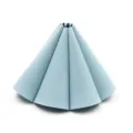 Light blue pleated leather camping lampshade detail, portable outdoor tent light cover. - Blue