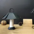 Mini leather camping lamp shade set, outdoor rechargeable light cover with unique design. - Black