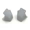 Protectores de punta de cuero mate gris para patines de cuatro ruedas con dos agujeros. - Azul cielo