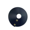 Black leather camping lampshade with snap buttons, outdoor vintage hanging light cover. - Black