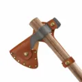 Etui de hache en cuir durable avec bouton-pression pour le camping en plein air et protection. - Marron