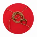 Minimalist leather hanging plant tray red round hanging pot holder with jute rope. - Red