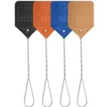Leather head fly swatter with twisted metal wire long handle durable household mosquito killer tool - Multicolor