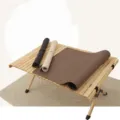 Rollable leather desk mat detail showing smooth surface texture and neat edge stitching. - 43*30cm / Brown