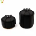 Camping flache Gaskartusche Isoliertasche Leder Schutzhuelle fuer Outdoor-Kocher - 230g Abdeckung / Schwarz