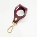 Leather Golf Ball Holder Clip Portable Golf Ball Storage Pouch with Metal Snap Hook Detail - Dark Brown