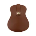 Pochette en cuir marron pour médiator de guitare étui de rangement en forme de gourde - Brun Foncé