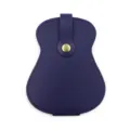 Etui en cuir pour mediator de guitare, pochette forme gourde portable avec bouton pour guitare. - Bleu Marine