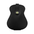 Porte-médiator de guitare en cuir noir, sac de rangement portable en forme de gourde. - Noir