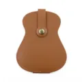 Étui de médiator de guitare en cuir marron, pochette de rangement forme de gourde. - Marron
