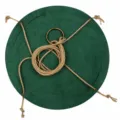 Minimalistiko prasino dermatino kremasto kalathi fytou me skoni kanavis kai metalikous daktylious - 22cm / Πράσινο