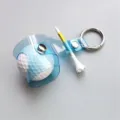 Clear PVC Golf Ball Holder Bag Portable Jelly Color Golf Ball Storage Pouch with Key Chain Tee - Blue